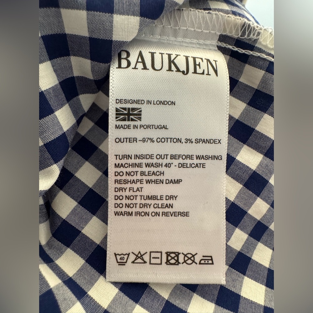 Blue and White Gingham Top by Baukjen UK, size 6. - Picture 5 of 5
